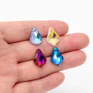 20 Stück Teardrop Kristall Kronleuchter Perlen 16 mm, facettierte Glas Blatt Charms, (TS-107)