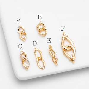 4pcs Gold Chain Connector Links, Bracelet Connector, Earring Findings, Jewelry Making, Diy Material, Jewelry Supplies (GB-2197)