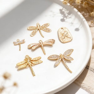 4 stuks libelle-bedels voor knutselen en sieraadontwerp (GB-3196)