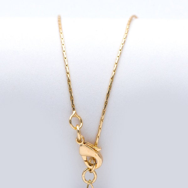 Gold plated Brass Dainty Chains 0.8mm, 18 Inch Finished Necklace with 4cm Extender Chain, Ready to Wear (#LK-308)