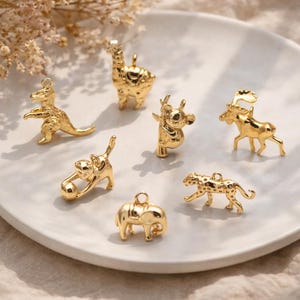 10pcs Gold Cute Animal Charm, Jewelry Making, Diy Material, Jewelry Supplies (GB-2707)