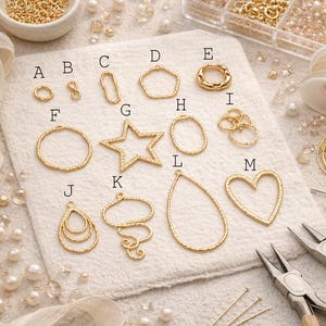 10 conectores geométricos dorados, colgantes de latón chapados en oro de 18 quilates (GB-2750)