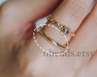 4pcs Gold Irregular Ring, Statement Ring, Layering Ring, Signet Ring, Wave Ring, Minimalist Finger Ring (#JZ-020-C)