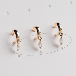 10pcs CZ pave Gold/ Silver tone Tiny Gold Leaf Charm, Gold/ Rhodium plated Brass, Horse Eye Charm (GB-1023)