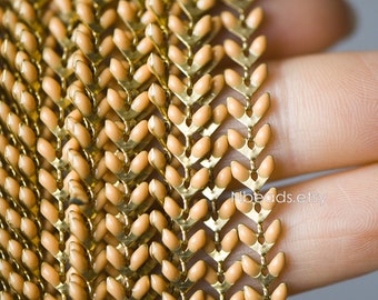 Arrow Chains 6mm Raw Brass Chevron Chains CHN83
