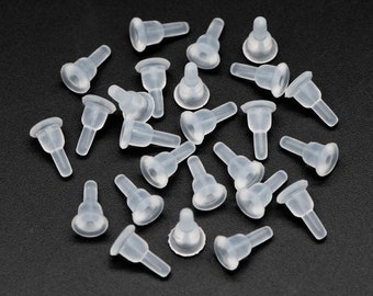 20pcs Rubber Earring Backs, Earring Backs, Rubber Earring Nuts, Earring Nuts, Ear Nuts, Earring Stoppers, Jewelry Supplies (#GB-651-C)