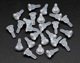 Earring Backs, Rubber Earring Backs, Soft Earring Stoppers, Silicone Earring  Posts, Small Clear Rubber Earring Nuts, DIY Jewelry 