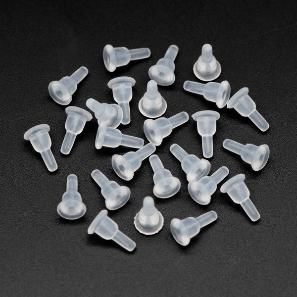 50pcs Rubber Earring Backs, Earring Backs, Rubber Earring Nuts, Earring Nuts, Ear Nuts, Earring Stoppers, Jewelry Supplies (#GB-2457)