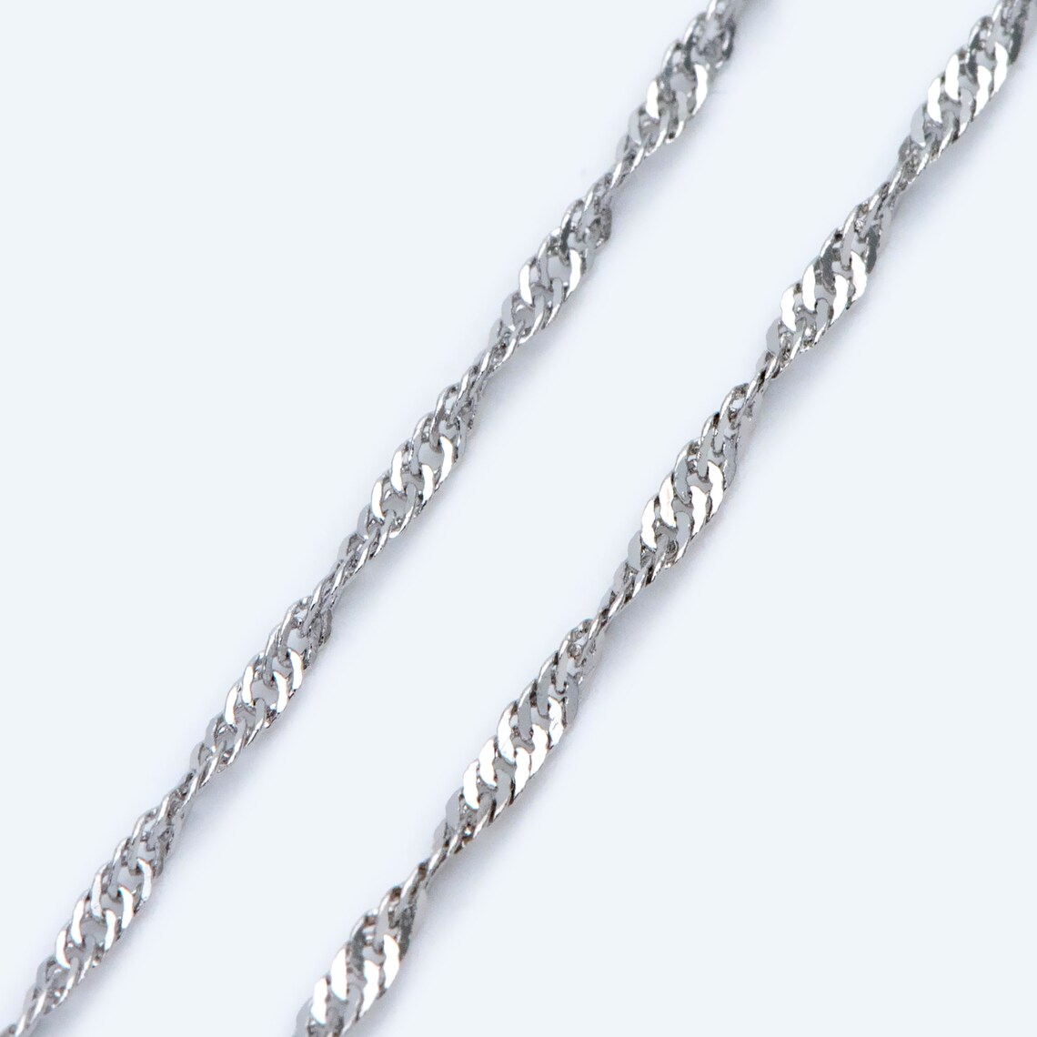 Twisted Chain Flat Link Cable Chain Thin Jewelry Chain Etsy