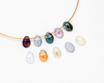 50 Perlen- Kristallglas Blatt Perlen, einzigartig geformte Teardrop Perlen, verschiedene Farben (# GM-033)