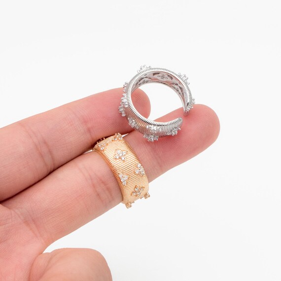 Anello Placcato Argento Moda Zircone Cubico Fidanzamento Donna - Foto 2