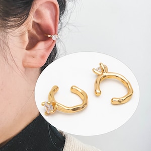 10 piezas de aretes con circonita cúbica pavé, aretes minimalistas para cartílago, aretes delicados con forma de oreja (GB-3566)