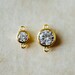 10pcs Bezel Gemstone Connector 4/ 5/ 6/ 7mm, 18K Gold plated Brass, Clear CZ Coin Charms  (GB-011) 