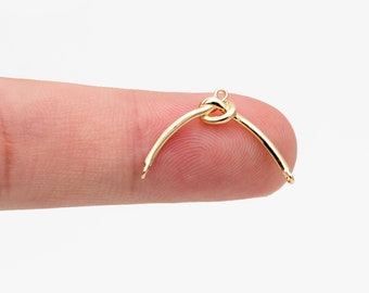10 conectores de latón chapado en oro con dos bucles, 44 mm