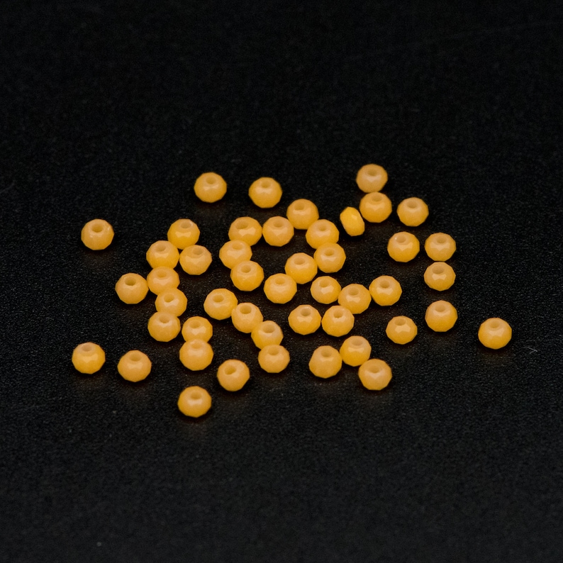 BZ02-32 Crystal Faceted Rondelle Beads 2mm Tiny Size Glass Spacer Beads 200 beads Yellow