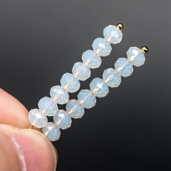 33C 1 STRAND AB BLUE CRYSTAL FACETED RONDELLE BEADS ~ 6mm~ APPROX 100 BEADS