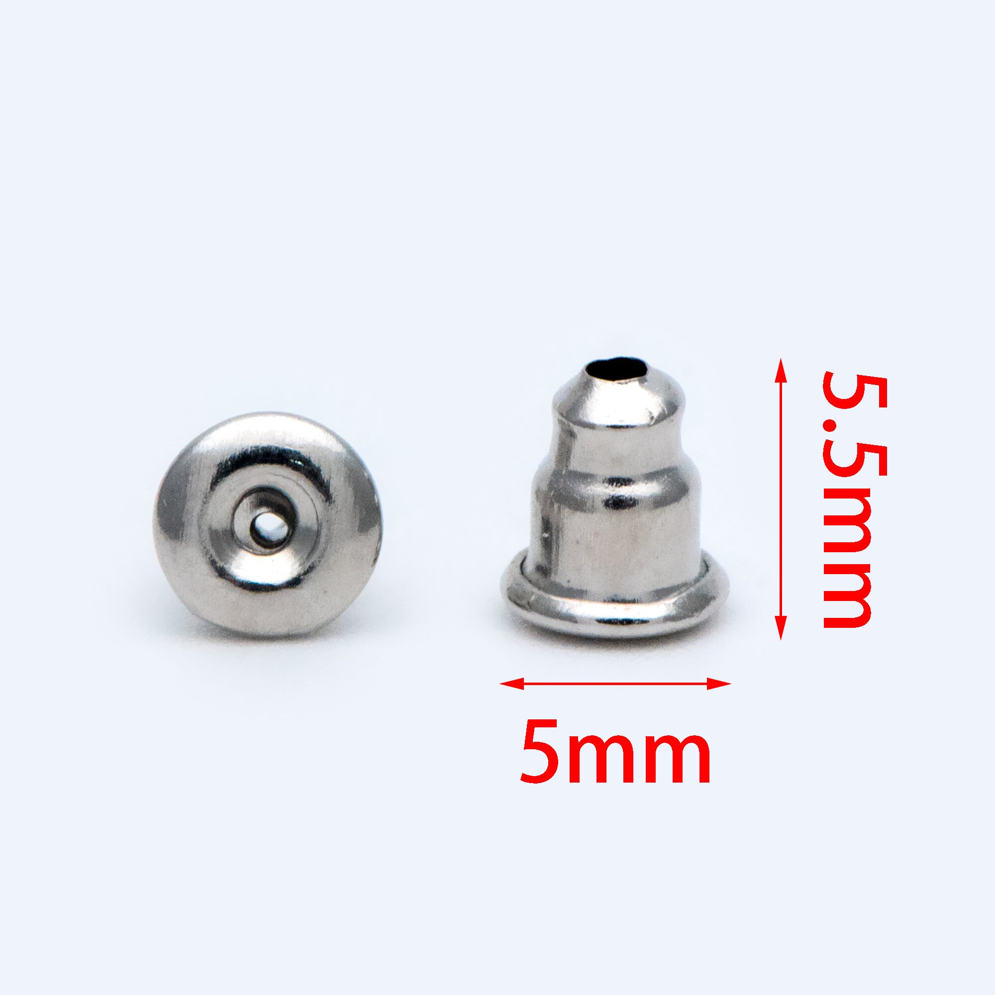 Silver Plated Barrel Earnuts Earring Backs Friction Stoppers Findings 20 pcs 