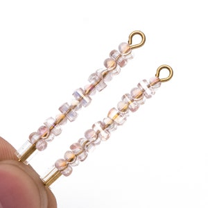 Crystal Glass Seed Spacer Beads 4x2mm, Light Pink AB (TS101-11)/ 150 beads