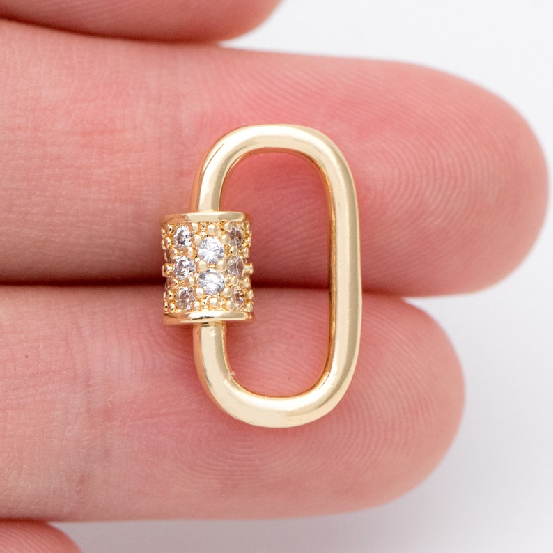 4pcs CZ Micro Pave Hook GB-1267 18K Gold plated Pave Oval Clasps You Choose Size 16x10mm 21x14mm