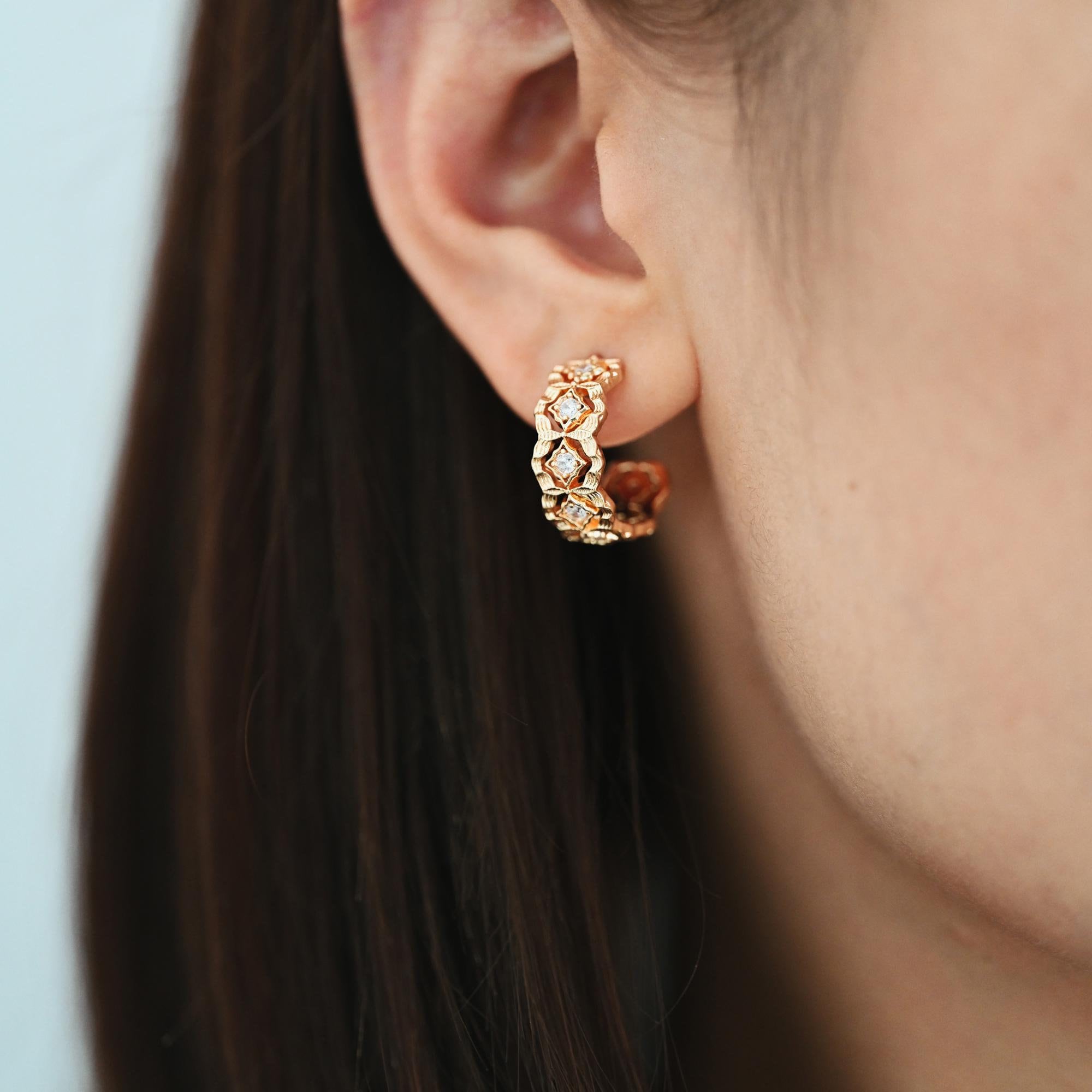 USA VINTAGE COLOR STONE TEAR DROP DESIGN SWING EAR CLIPS
