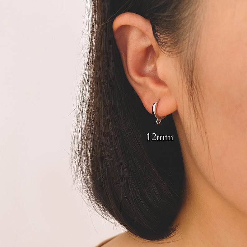 10 boucles d'oreilles rondes 12/14/16 mm, or/argent/or rose, accessoires de boucles d'oreilles Huggie, gros crochets pour fils d'oreilles à levier GB-989 image 5