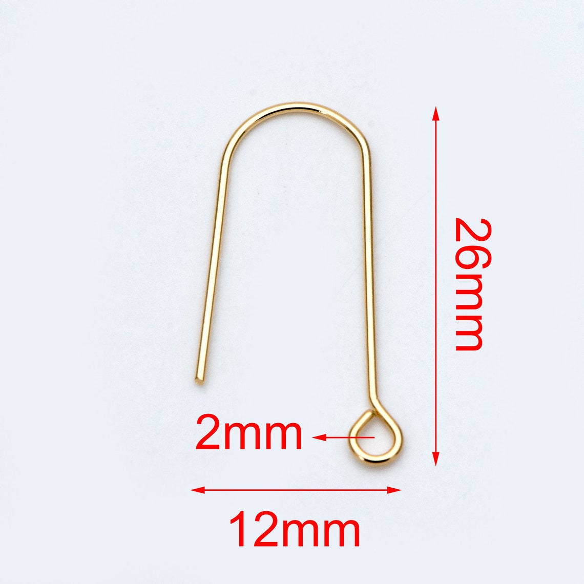 20pcs Gold plated Brass Ear Hooks 26x12mm Simple Earwires Etsy