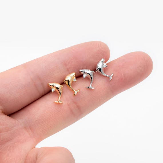 Orecchini A Balena In Argento 925 Con Zirconi - Simbolo Di Libertà - Regalo Idea