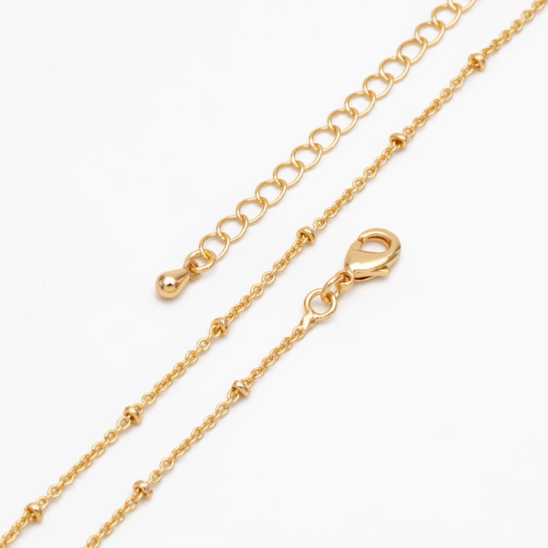 Gold/ Rhodium Plated Brass Satellite Chains 1.4mm, Finished Dainty ...