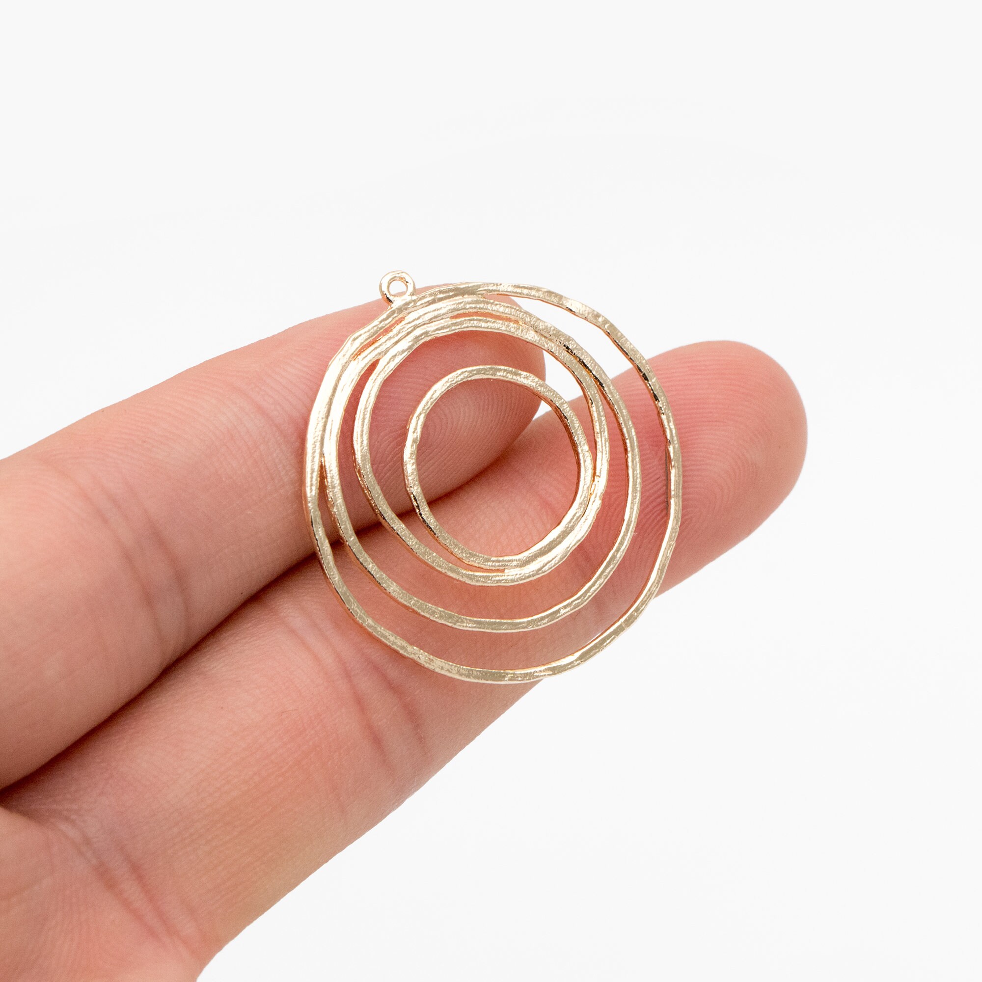 10pcs Gold/ Silver Tone Circle Pendants 32x29mm, Gold