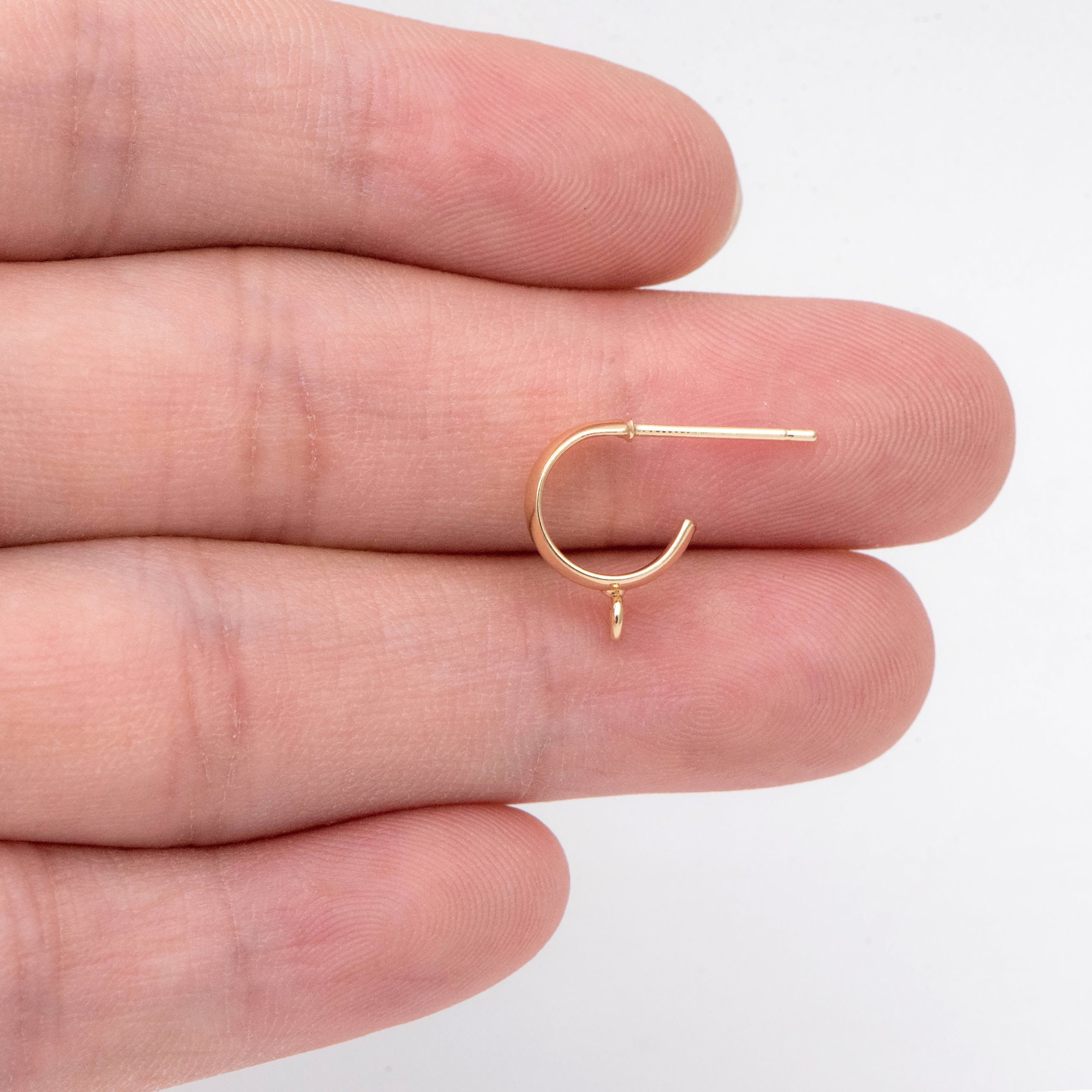 10pcs Gold/ Silver Tone Round Circle Ear Posts, Gold Plated