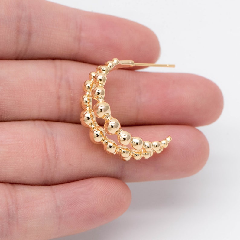 10pcs Gold plated Brass Ear Posts GB-1993 Geometric Loop Stud Earrings