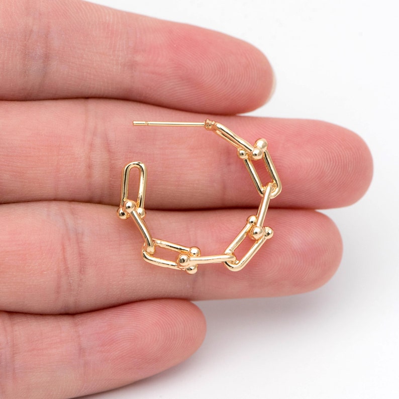 10pcs Chunky Chain Geometric Link Earrings Circle Hoop Etsy