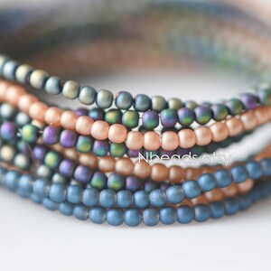 Perline di vetro rotonde smerigliate da 2 mm, colori opachi scintillanti (GM-021)/ 200 perline