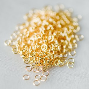 200pcs Gold plated 304 Stainless Steel Open Jump Rings, 2.5/ 3/ 5mm by 0.4mm (26 Gauge) Tiny, Connect Thin Chains  (#GB-155)
