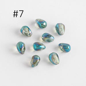 Glasdroppspärlor 9 x 6 mm, Droppformade kristallpärlor, (GM-032) / 50 pärlor #7