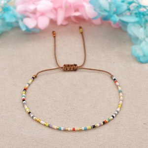 5 Adjustable String Bracelets, Seed Bead Bracelet, Beach Bracelet ...