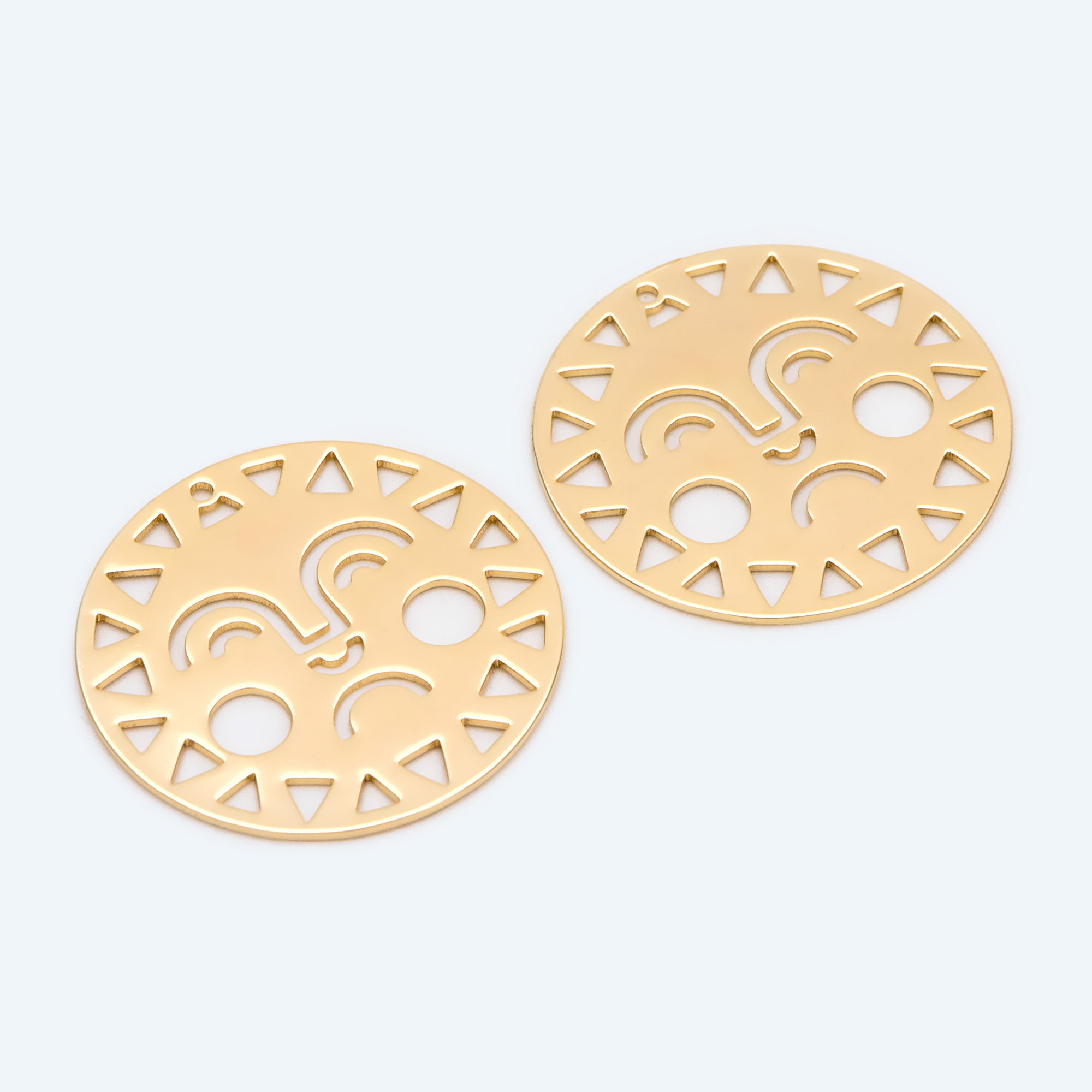全国送料無料の通販 Charms Sun Round Gold 4pcs 30mm, Charm Earring Face Sun アクセサリー
