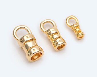 10pcs Gold End Crimp Caps to Finish 