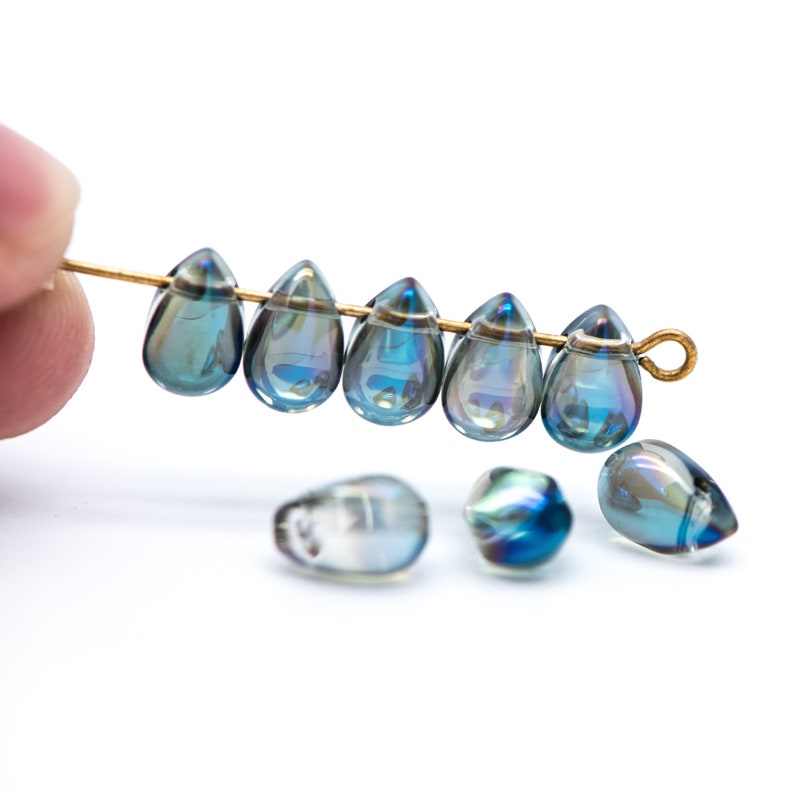Glass Teardrop Beads 9x6mm Tear Drop Crystal Pear Beads Etsy