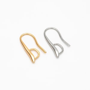 10 Stück Gold / Silber Ohrhaken 20 x 9 mm, Gold / rhodiniert auf Messing, einfache große Ohrhaken Ohrhaken (GB-318)