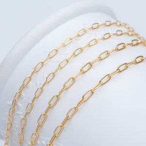 Gold plated Brass Oval Cable Chains, 2.4/ 2.8/ 3mm Wide, DIY Chain Findings Wholesale LK-287/ 1 Meter3.3 ft 画像 6