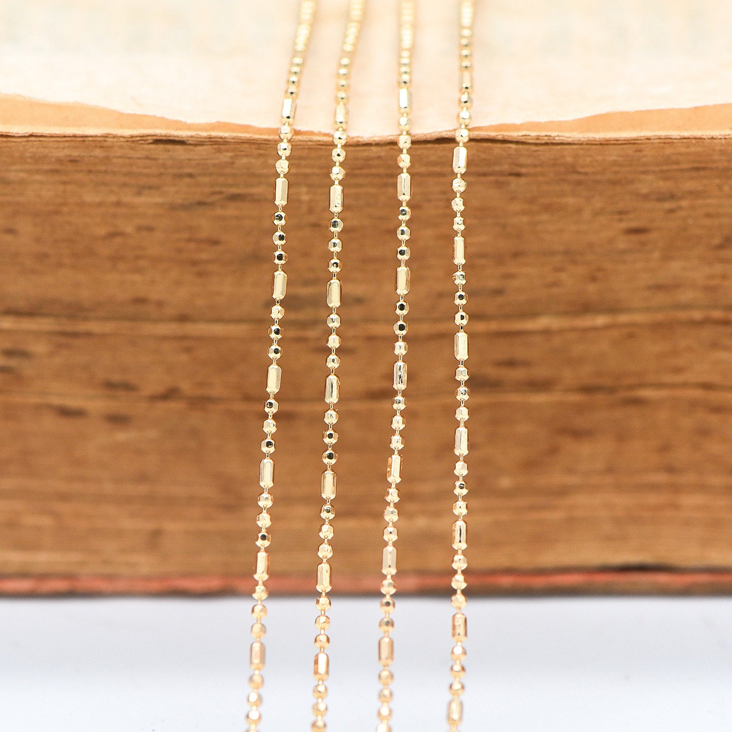 Gold plated Brass Ball Bar Chains 1mm DIY Necklace Chain Etsy