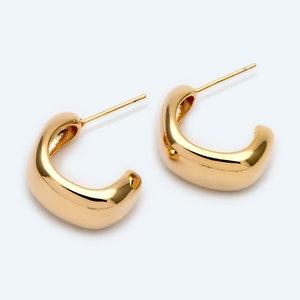 10pcs Gold/ Silver Minimalist Ear Posts, 18K Gold/ Rhodium plated Brass Ear Posts, Stud Earrings GB-2042 Gold