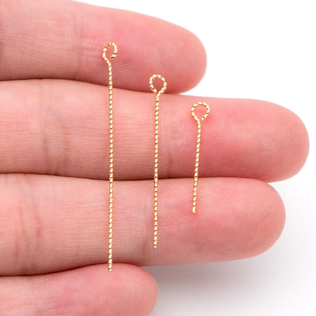 100pcs Gold Eye Pins Gold Plated Brass Eyepins Wholesale Etsy