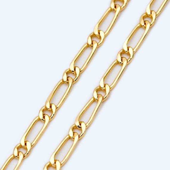 Gold Plated Brass Oval Cable Chains 3.7 