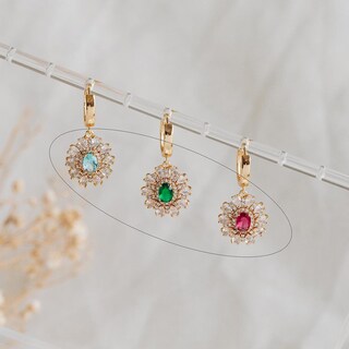 Orecchini Pendenti Moderni Con Zirconia Cubica, Placcatura Oro 18K, Cristallo Brillante, Eleganti Per Donna