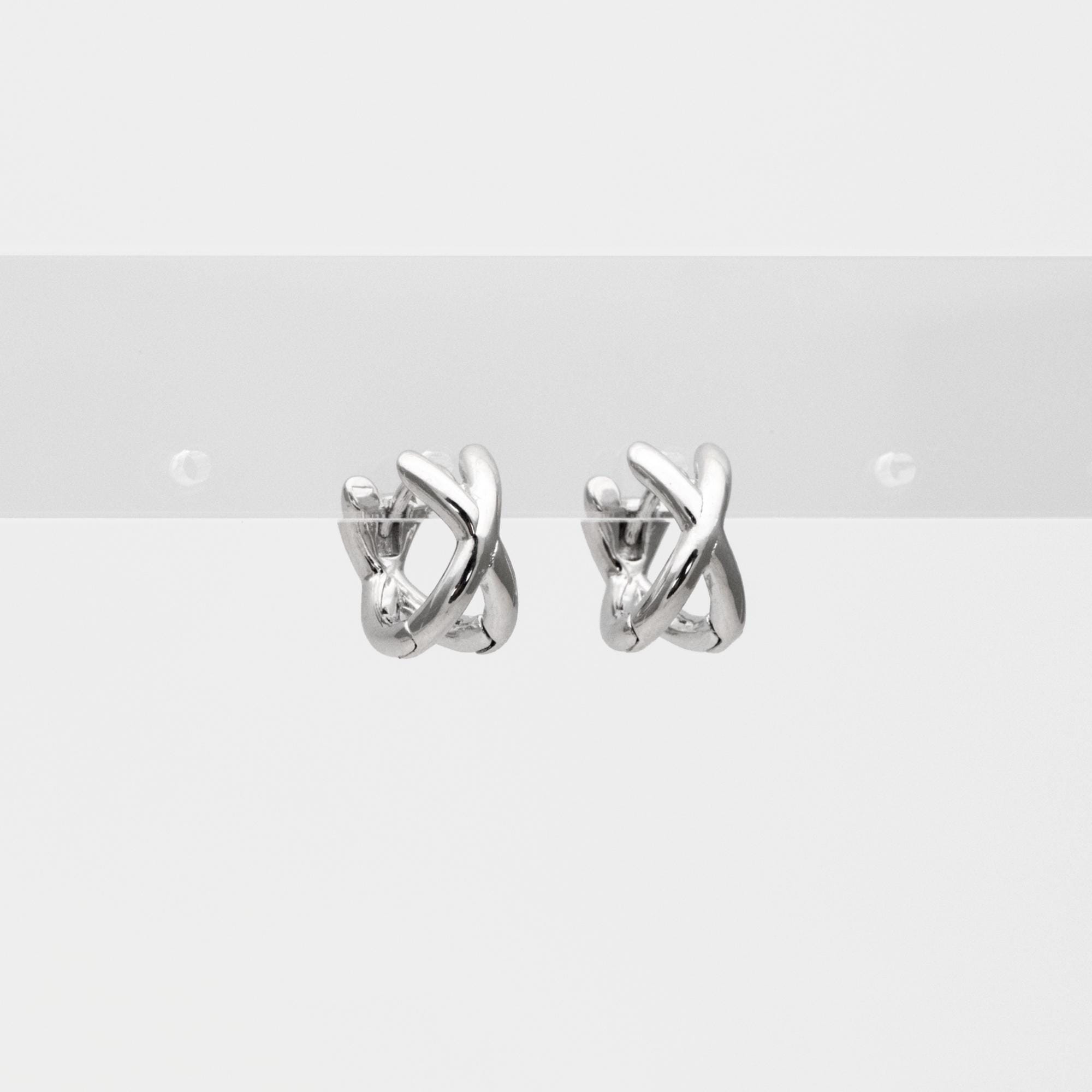 10pcs Gold/ Silver Tone Criss Cross Hoop Earrings, Gold