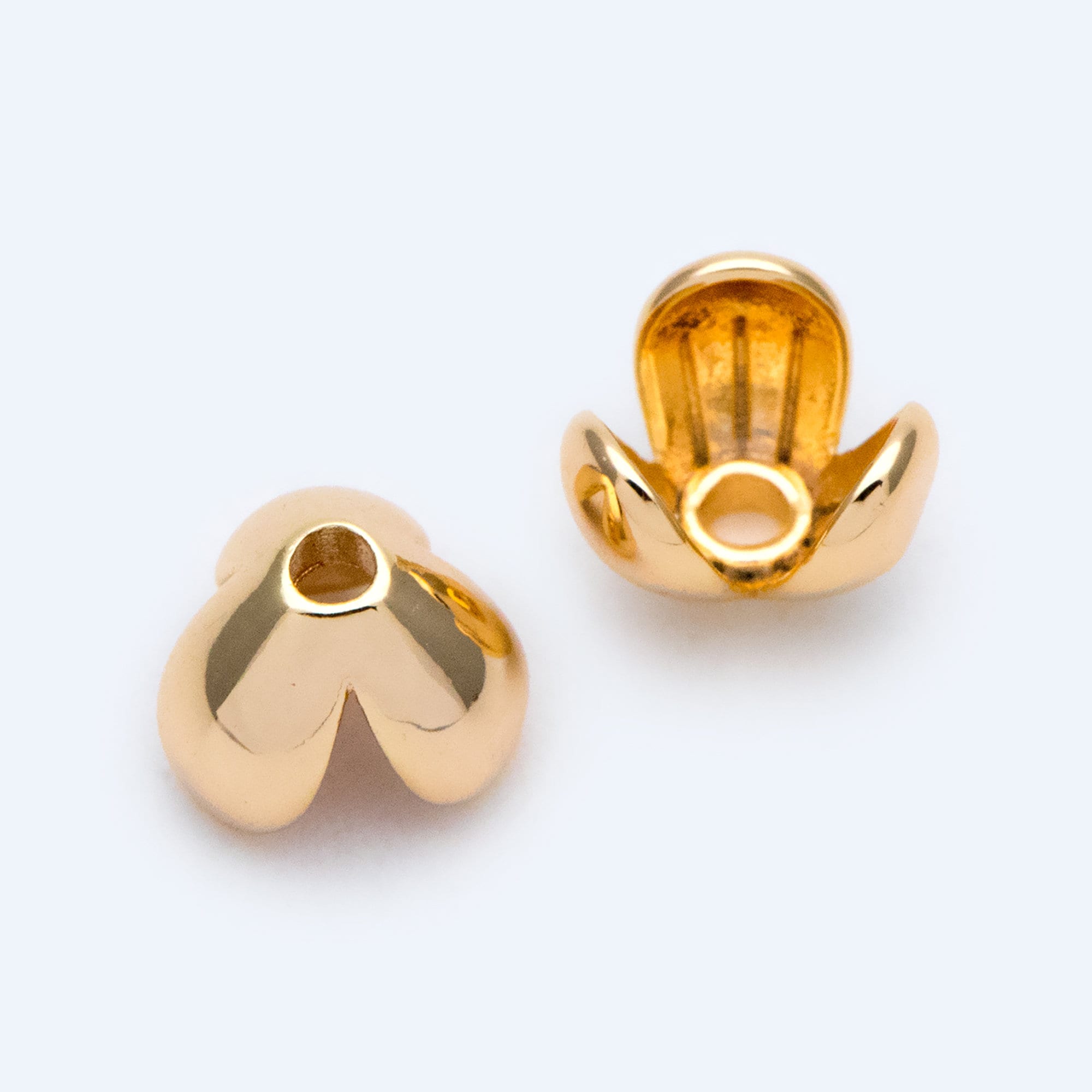 1000x Cappucci Per Perline A Forma Di Fiore Multipetal – Placcato Oro 18K, Ottone, 3x1mm