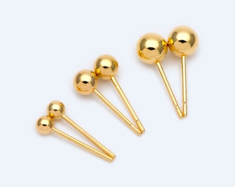 KECHO Orecchini a perno in oro giallo 14k rosa granato rosso