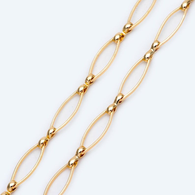 18K Gold Plated Brass Oval Chains, Link Size 5x15mm (#LK-441)/ 1 Meter ...